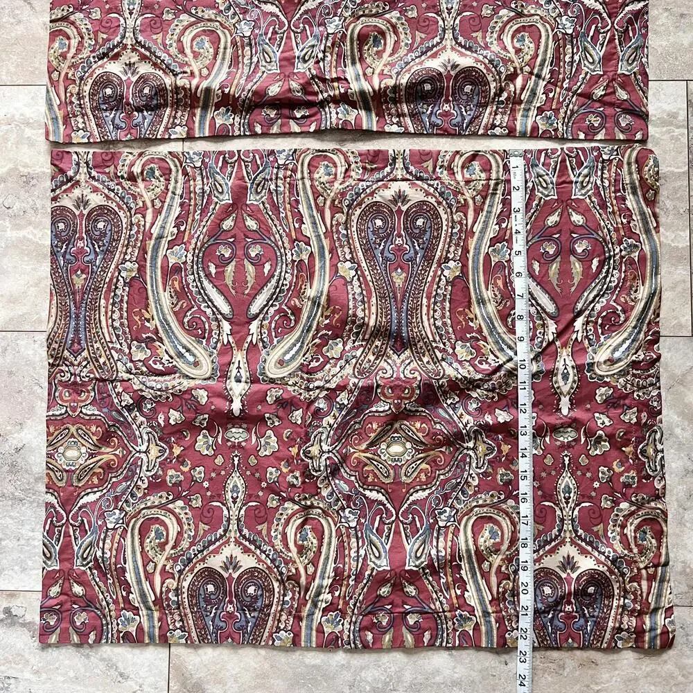 Set Of 2 LRL Ralph Lauren Nantucket Red Paisley Standard Pillowcase - Picture 4 of 9